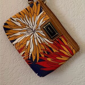 Nine West Floral Zip Wristlet in Navy, Orange, Red & White
